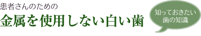 金属を使用しない白い歯